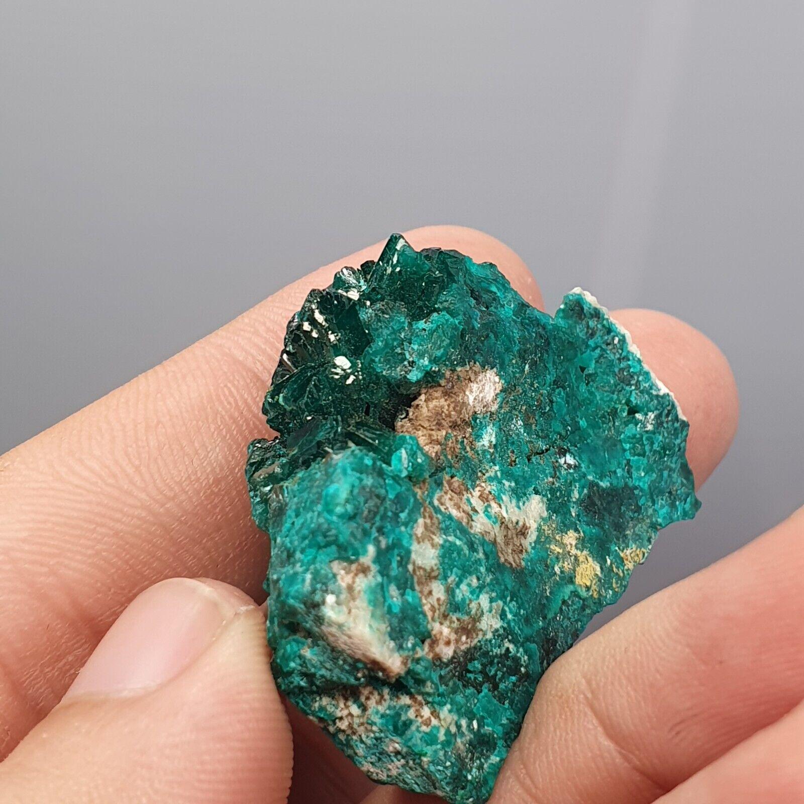 Green Dioptase Crystal Specimen: Congo Druzy Crystals, 140 Carats