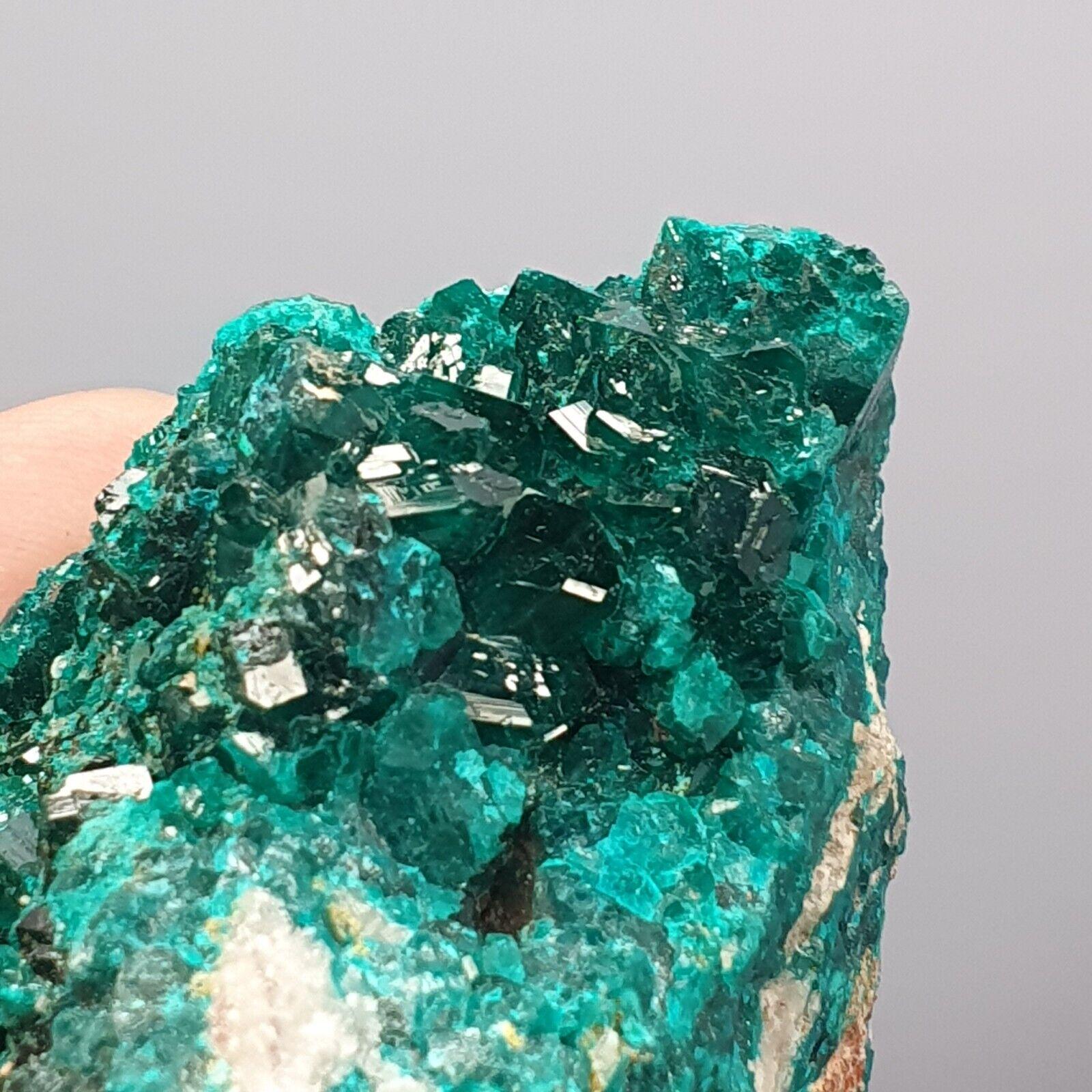 Green Dioptase Crystal Specimen: Congo Druzy Crystals (447 Carats)