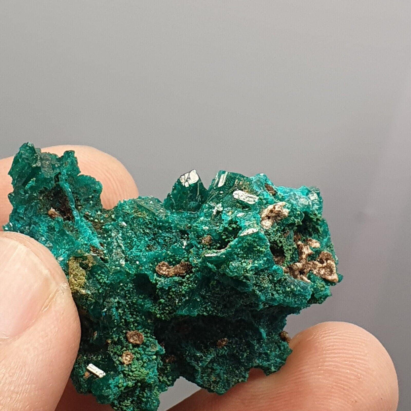 Green Dioptase Crystal Specimen: Congo Druzy Mineral, 119 Carats