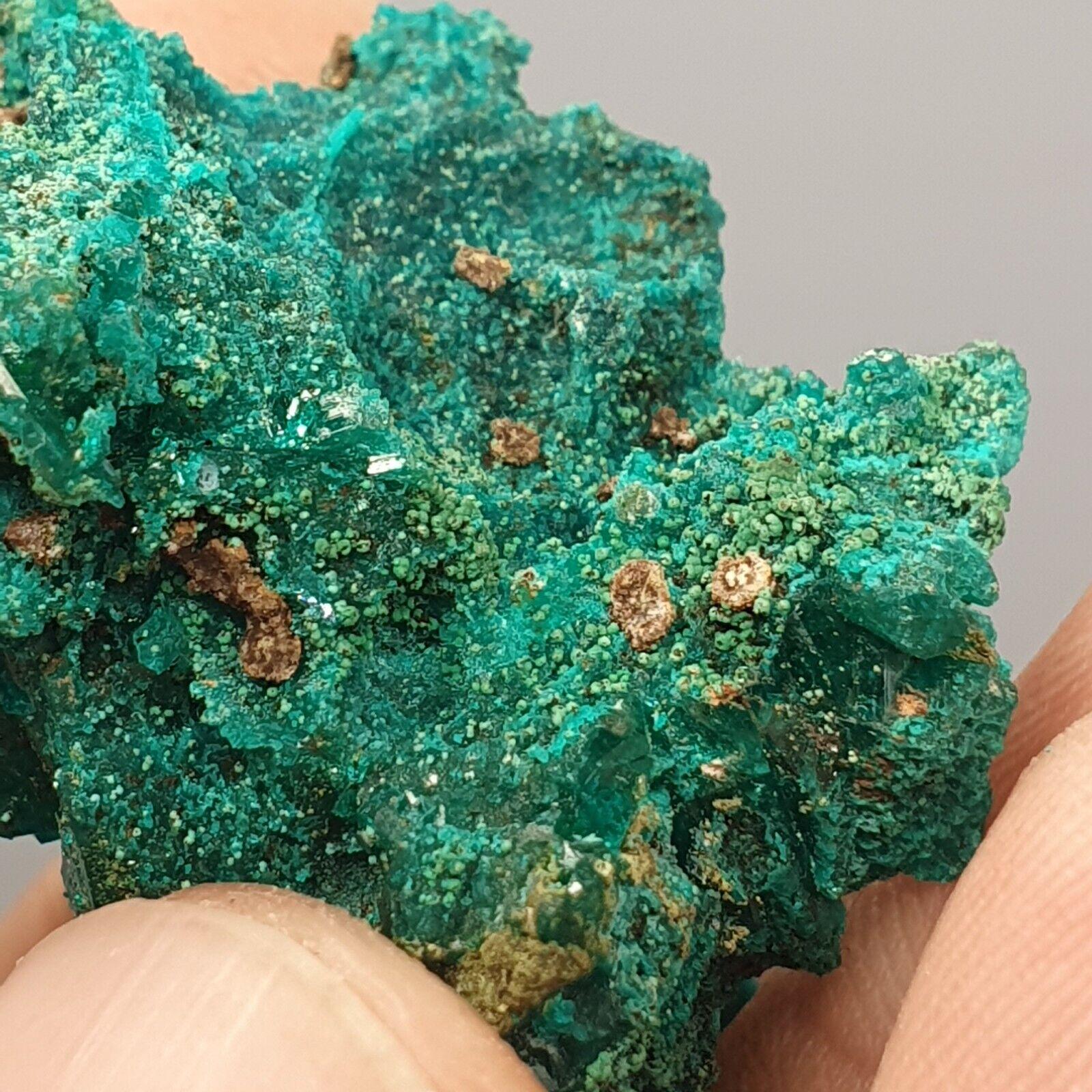 Green Dioptase Crystal Specimen: Congo Druzy Mineral, 119 Carats