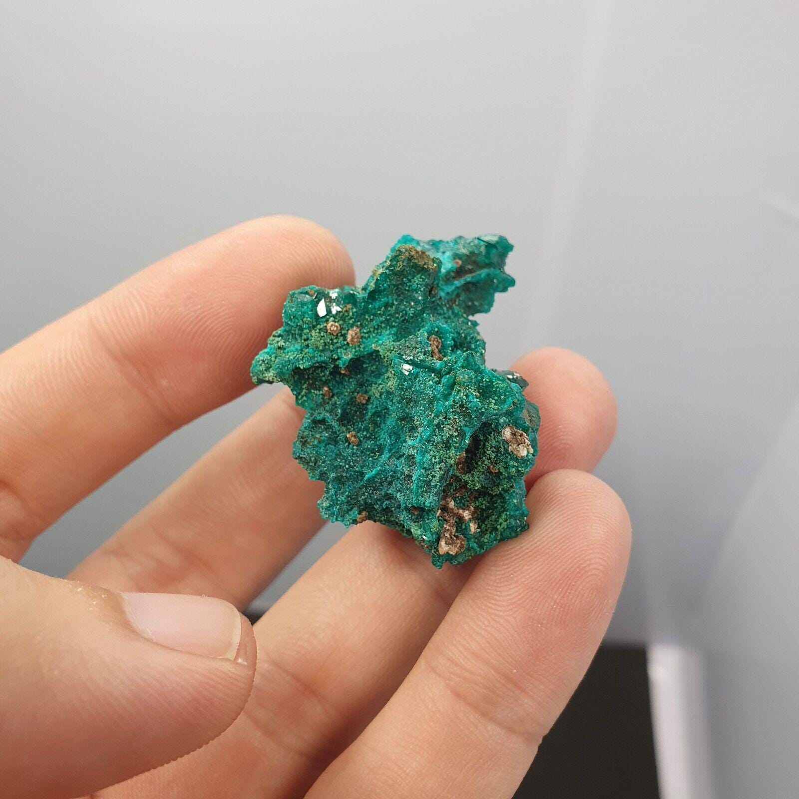 Green Dioptase Crystal Specimen: Congo Druzy Mineral, 119 Carats