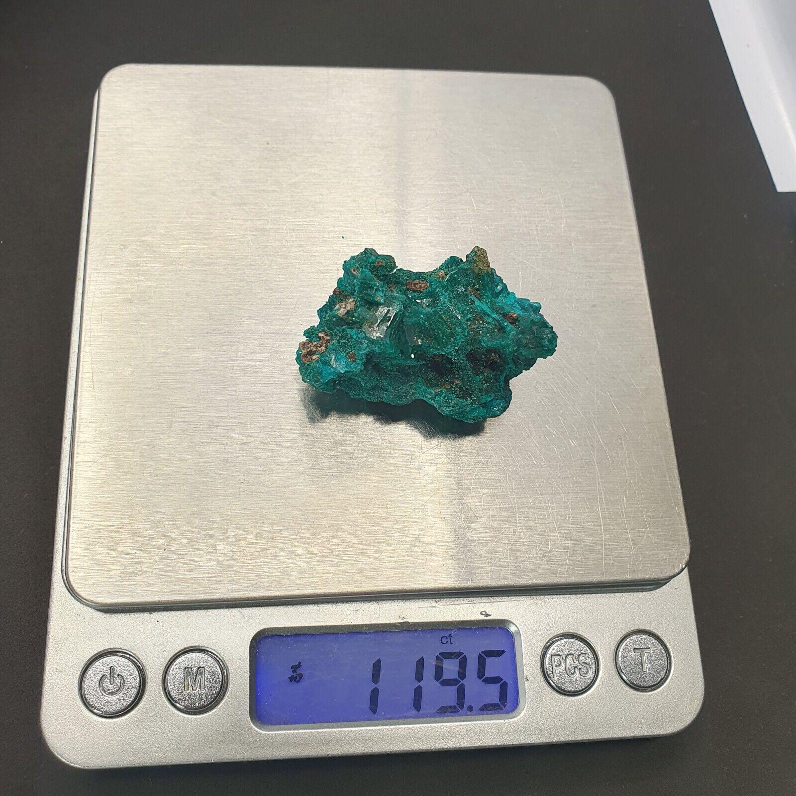 Green Dioptase Crystal Specimen: Congo Druzy Mineral, 119 Carats