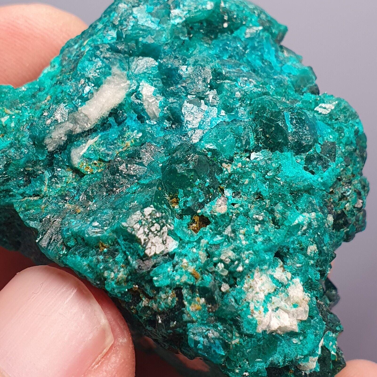 Green Dioptase Crystal Specimen: Congo Druzy Crystals (447 Carats)