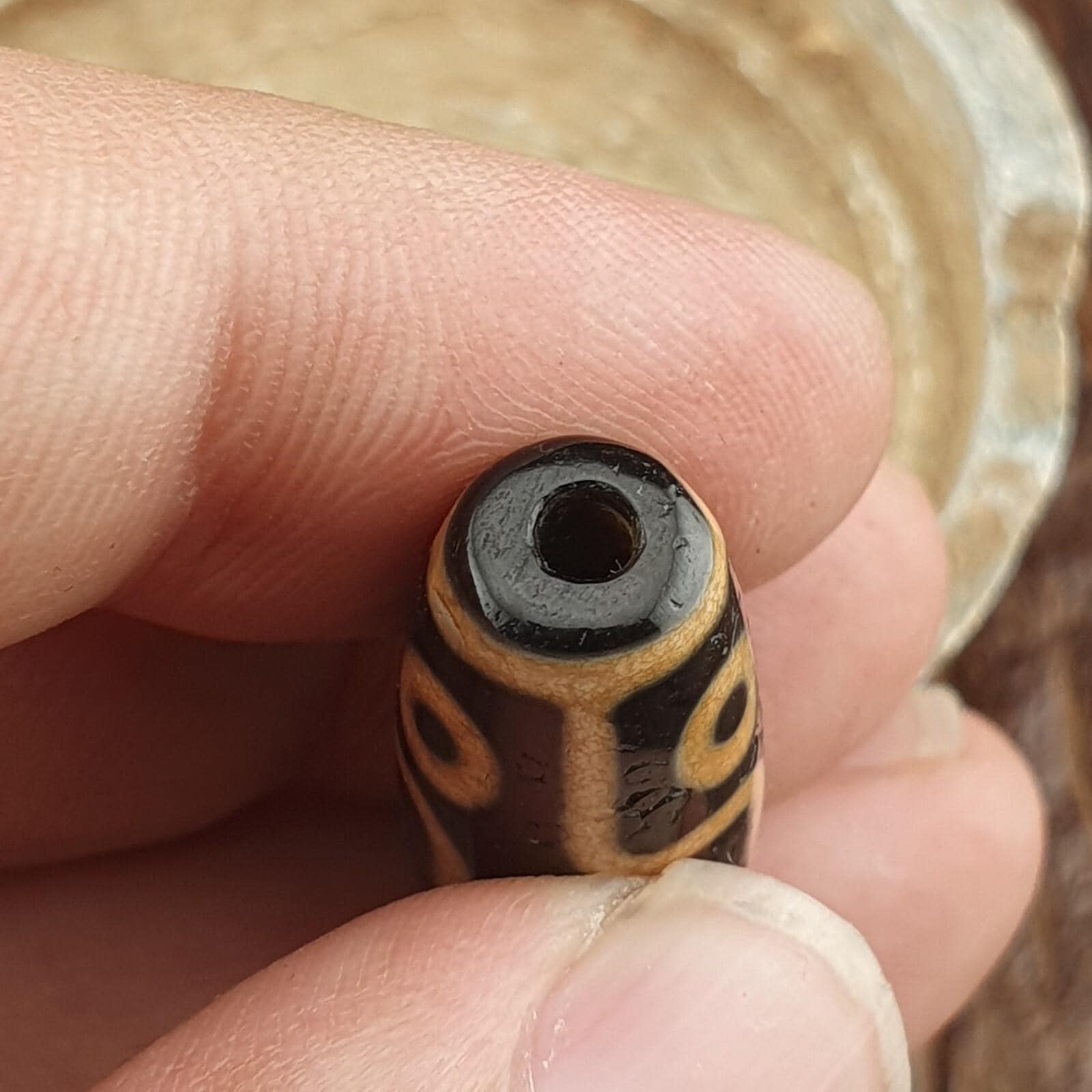 9 Eyes Dzi Bead Tibetan Agate Necklace – Unique Himalayan Indo Pattern, Spiritual Protection Jewelry