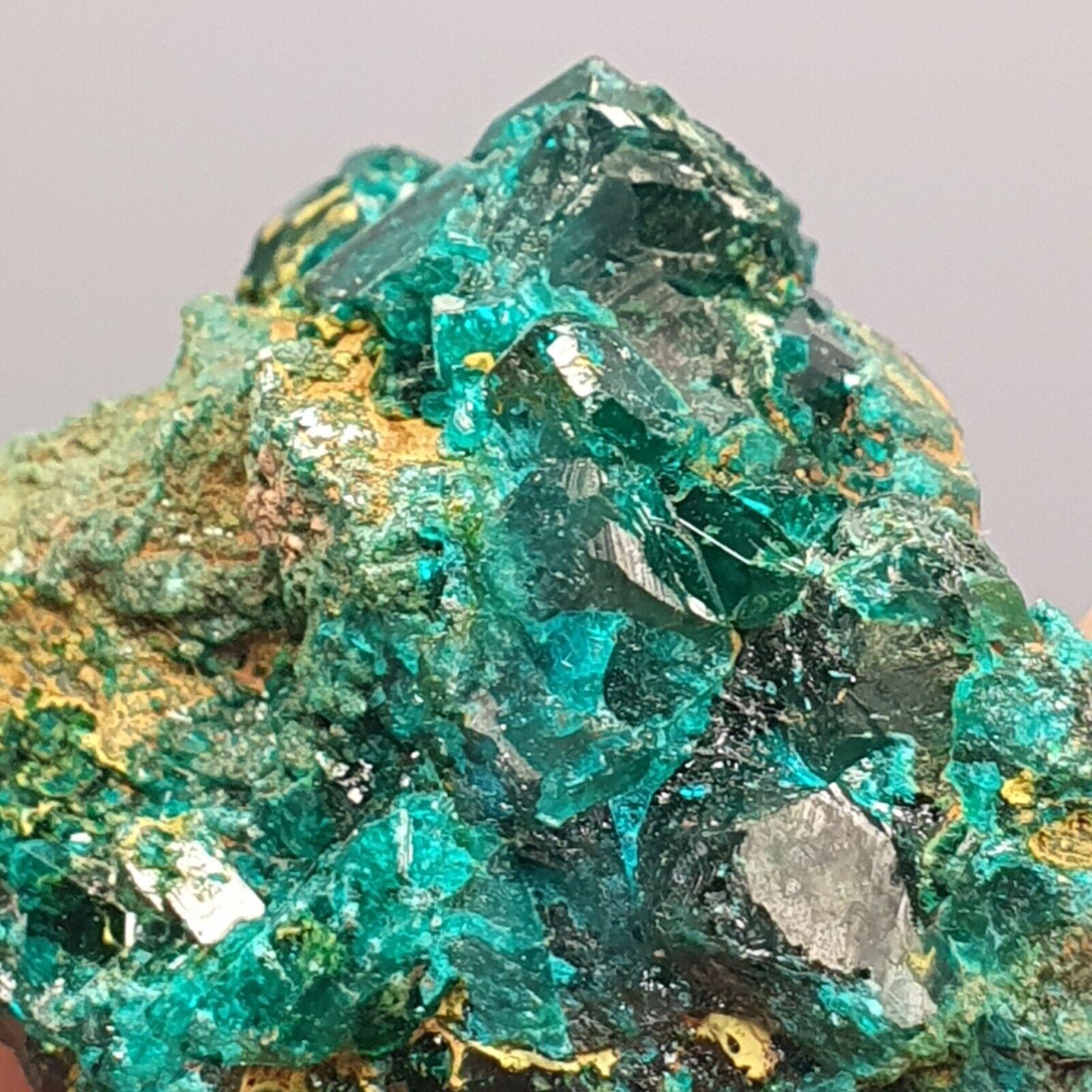 Green Dioptase Crystal Specimen: Congo Druzy Mineral (122 Carats)