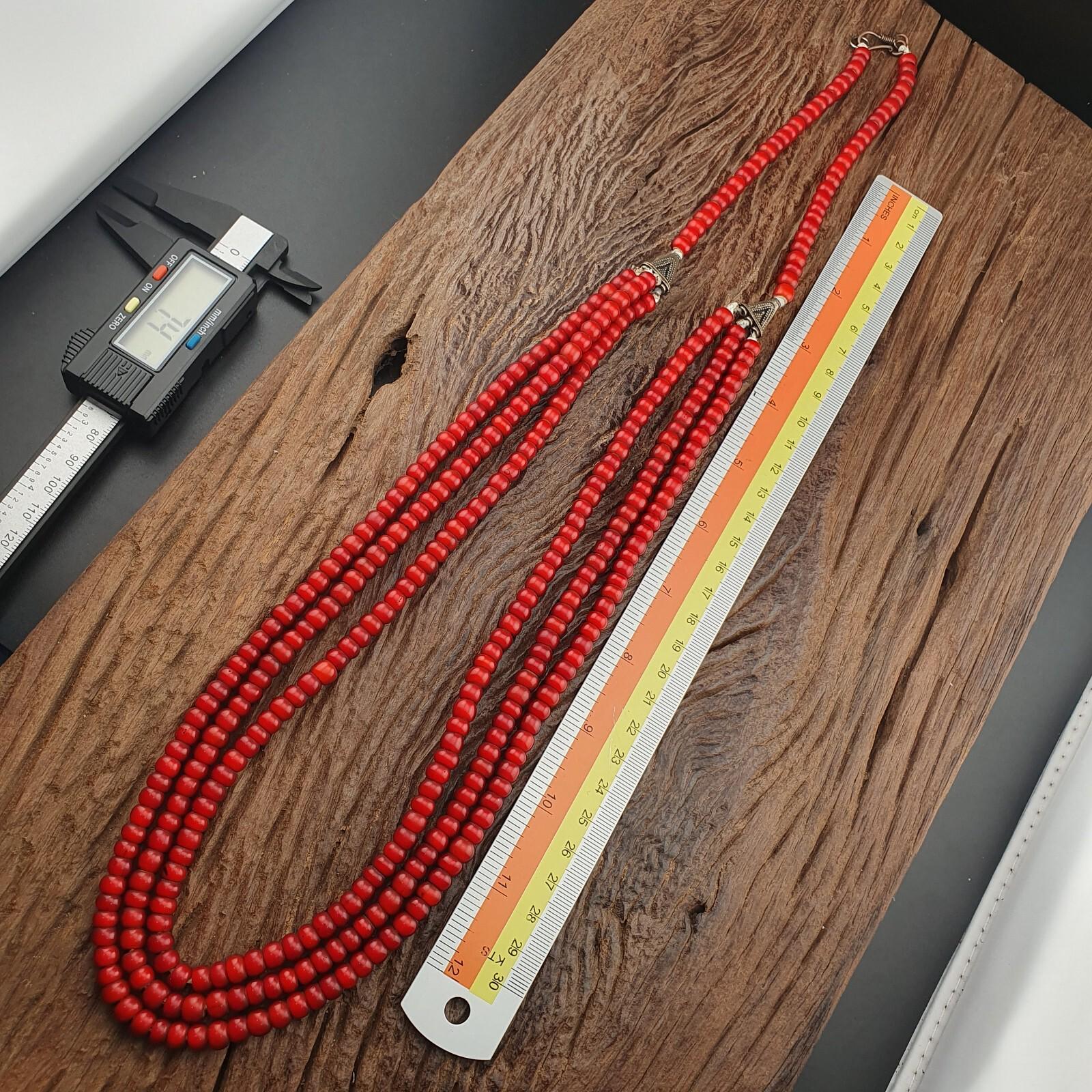 7 mm antique venetian white heart trade beads multi strands necklace