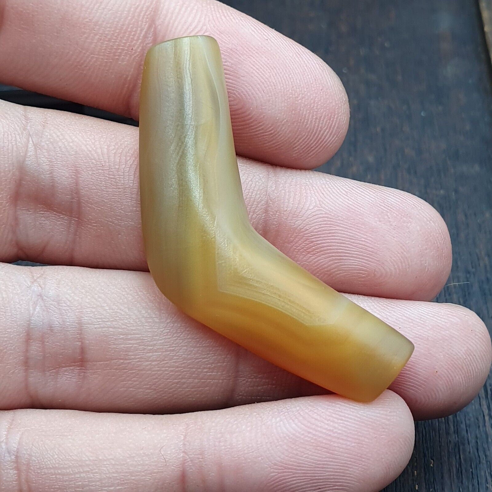 Rare antique yemeni old crystal agate middle eastern yellow agate bead -y3