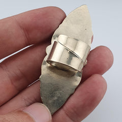 Vintage Arizona Turquoise Ring: Adjustable Brass Band, Natural Stone