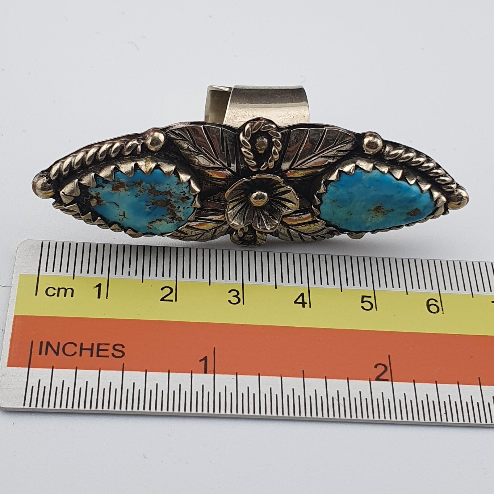 Vintage Arizona Turquoise Ring: Adjustable Brass Band, Natural Stone