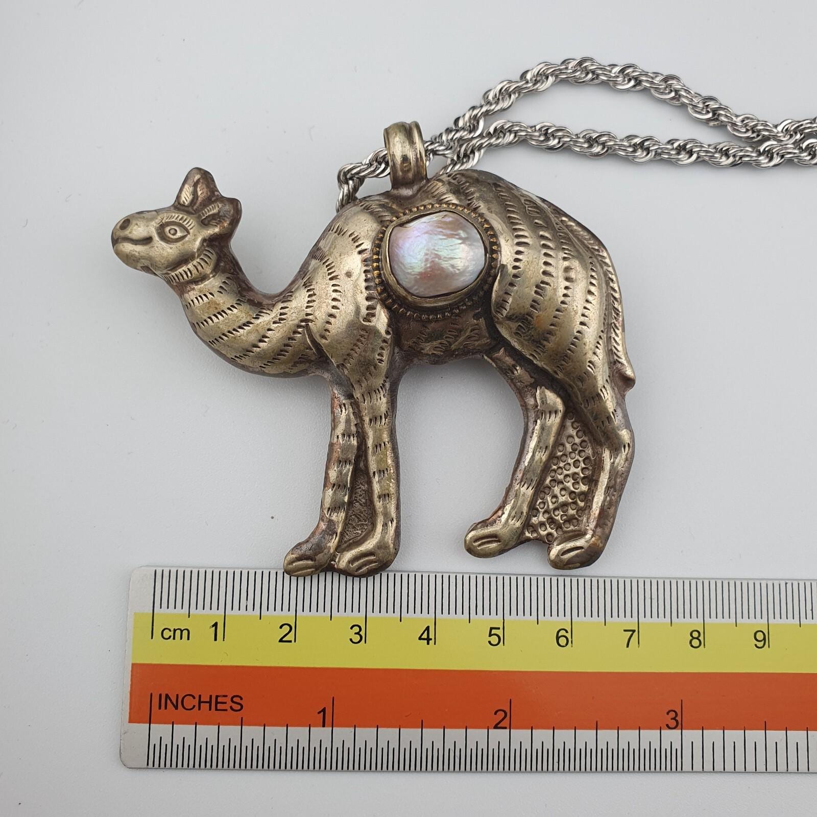 Pearl Tibetan Pendant Necklace: Antique Animal Figurine Jewelry