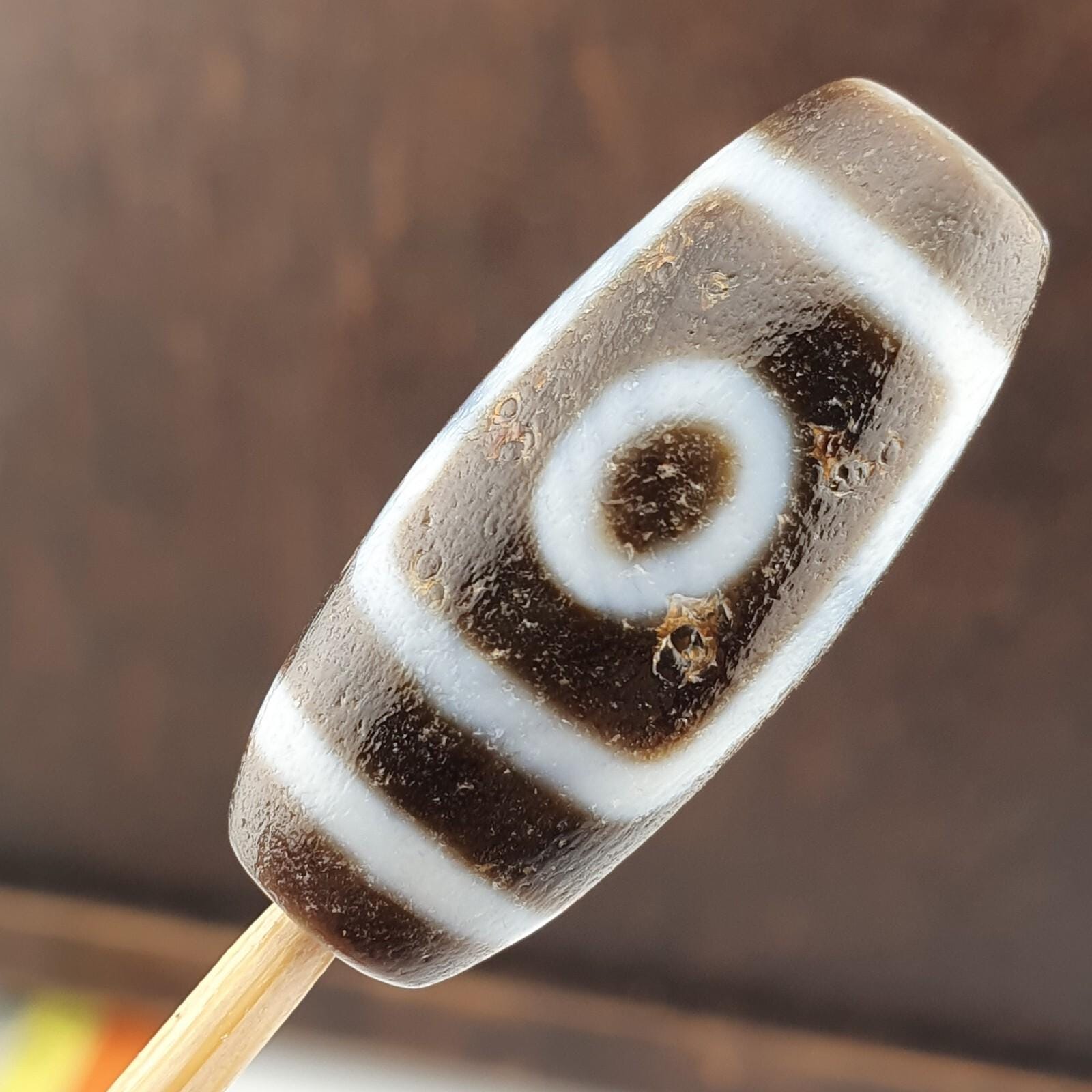 Dzi agate old himalayan indo tibetan eyes dzi amulet bead