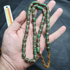 Watermelon venetian style chevron beads strands