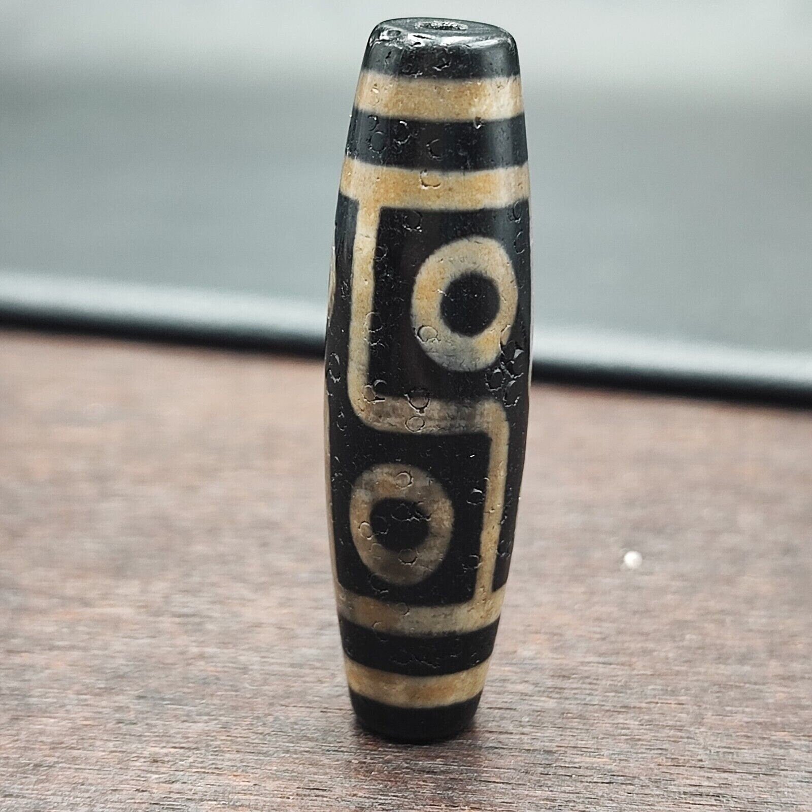 6 eyes tibetan old agate dzi bead unique pattern amulet pendant tb-3