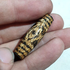 Antique indo tibetan samon pyu pumtek 3 eyes bead 'dzi-like' tube pmt-4y