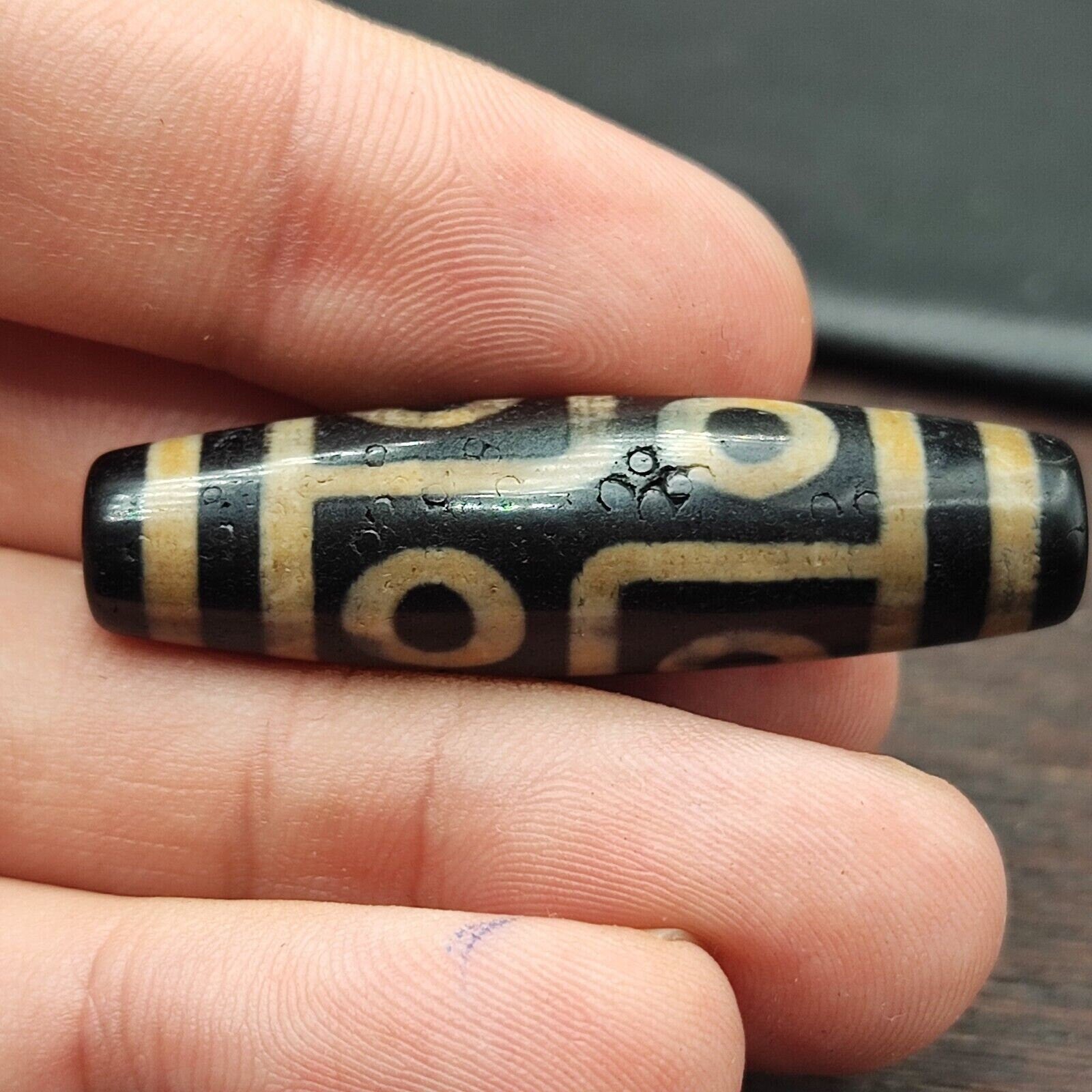 6 eyes tibetan old agate dzi bead unique pattern amulet pendant tb-3