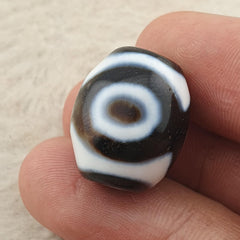 3 eyes unique pattern himalayan tibetan agate dzi bead amulet #34