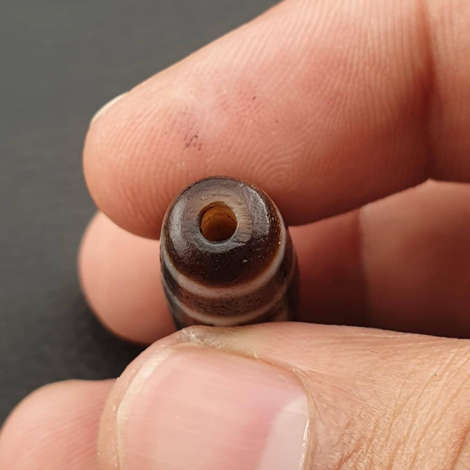 Diamond eyes unique pattern himalayan tibetan agate dzi bead amulet