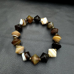 Himalayan tibetan soleimani agate beads, unique shape beaded bracelet 14mm Gift