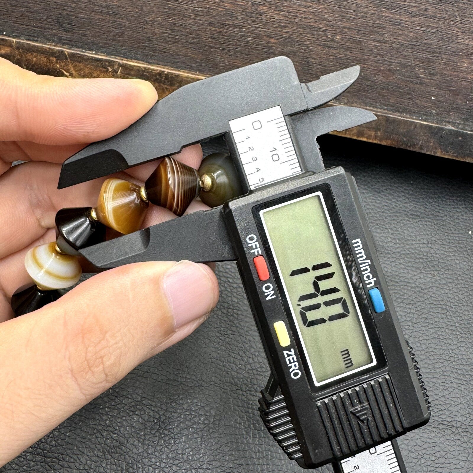 Himalayan tibetan soleimani agate beads, unique shape beaded bracelet 14mm Gift