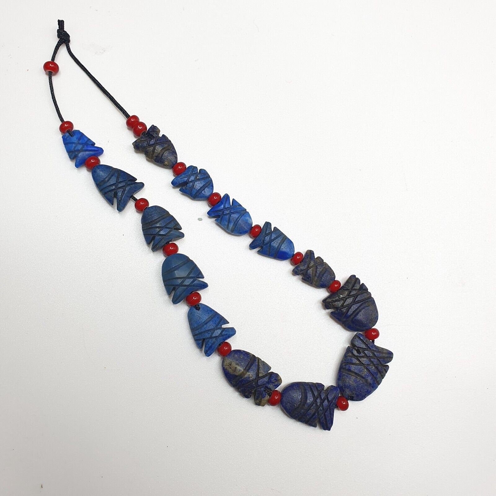 Lapis Lazuli Fish Amulets: Carved Stone Figurines, Set of 14