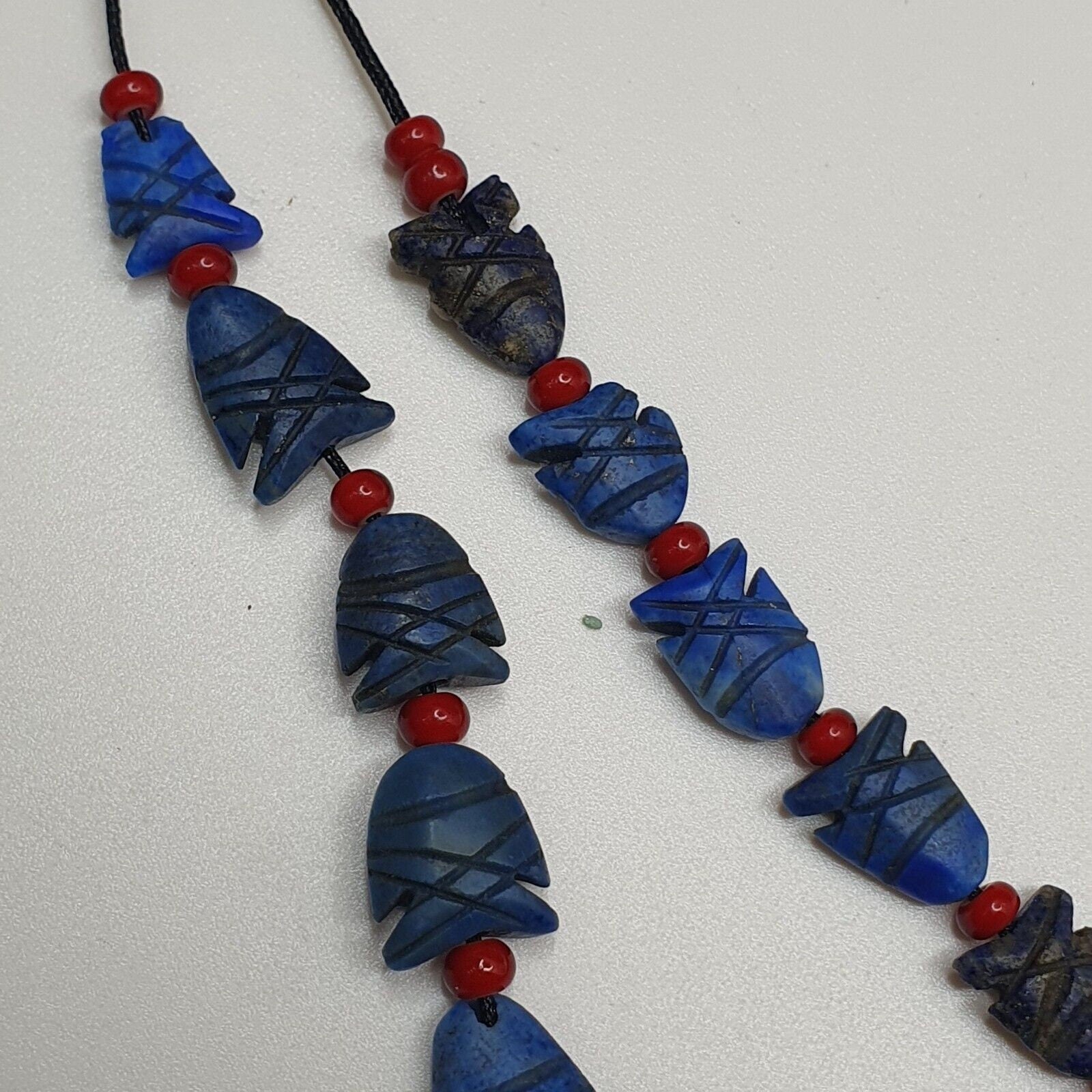 Lapis Lazuli Fish Amulets: Carved Stone Figurines, Set of 14