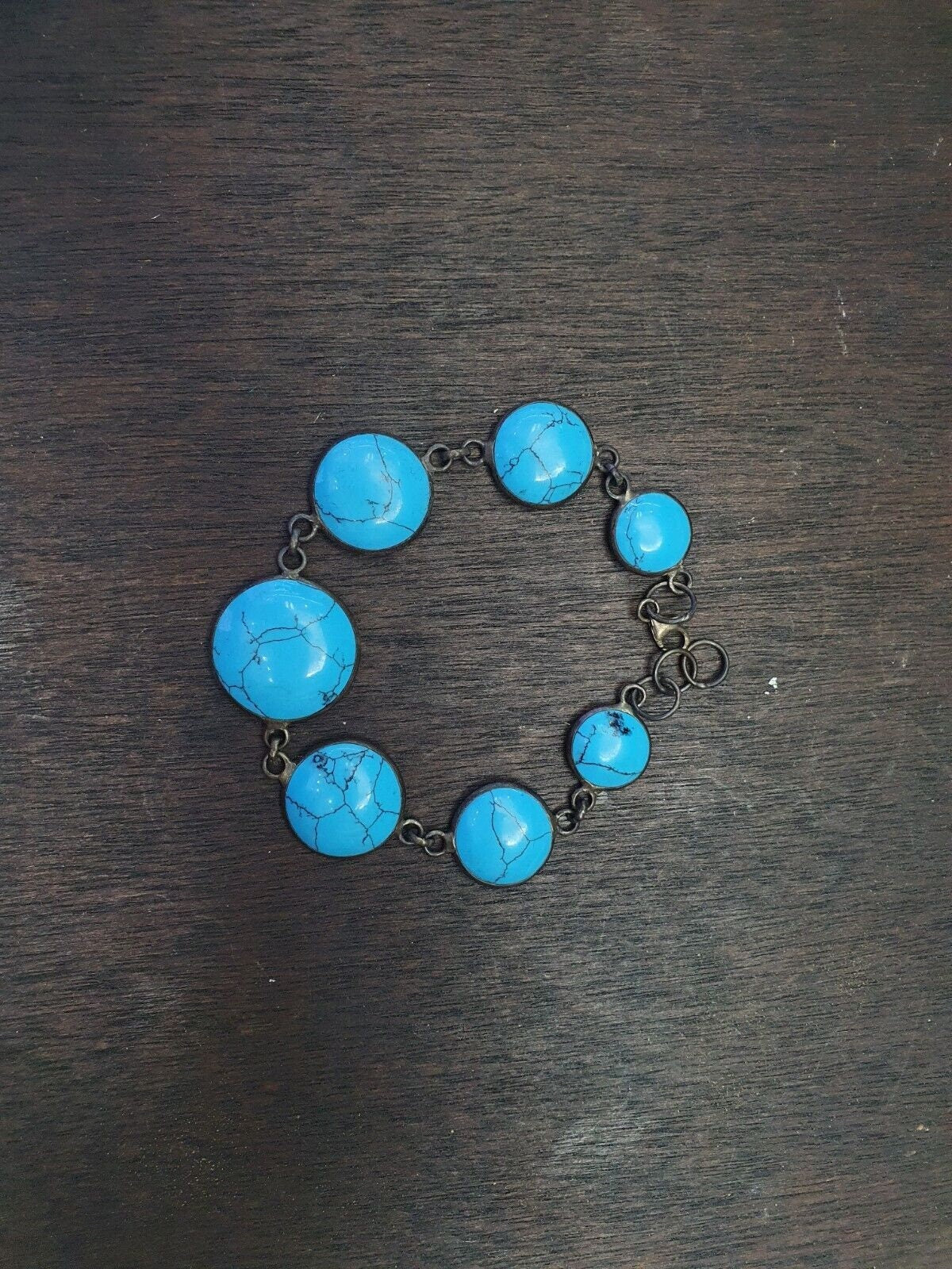 Vintage arfificial turquoise or howlite sterling silver bracelets