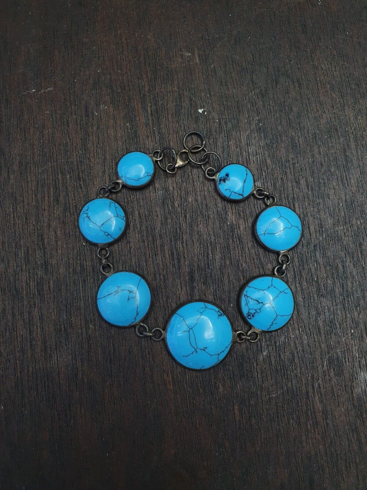 Vintage arfificial turquoise or howlite sterling silver bracelets