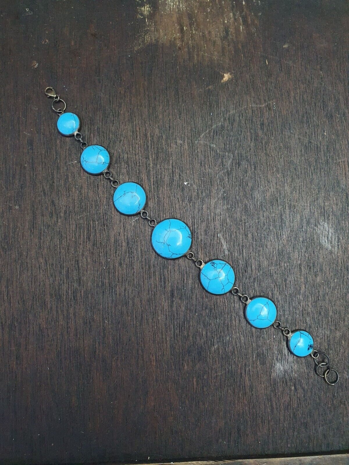 Vintage arfificial turquoise or howlite sterling silver bracelets