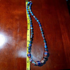 Venetian inspired glass beads collection multicolor chevron beads necklace #110Gift