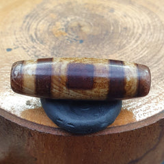 Tibetan rusted eyes agate stone dzi bead amulet bd-25-7