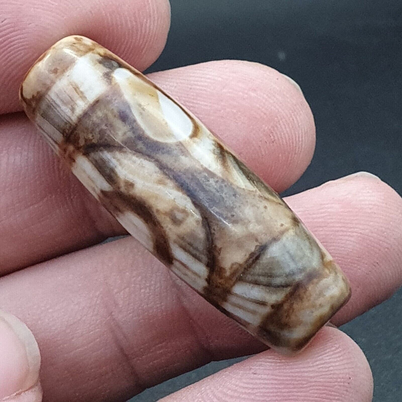 Tibetan rusted eyes agate stone dzi bead amulet bd-25-7