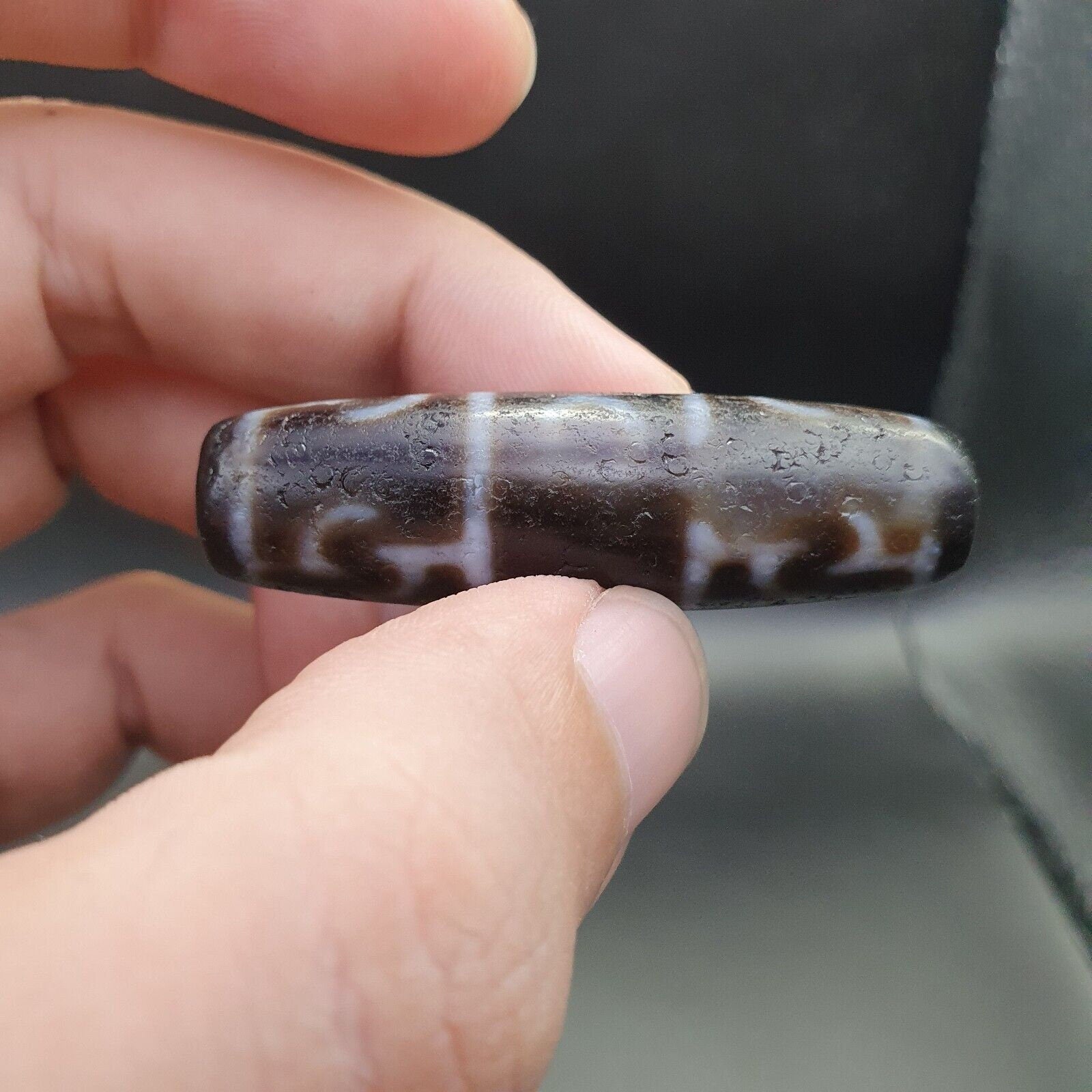 Antique tibetan eyes agate stone dzi bead amulet bd-25-1