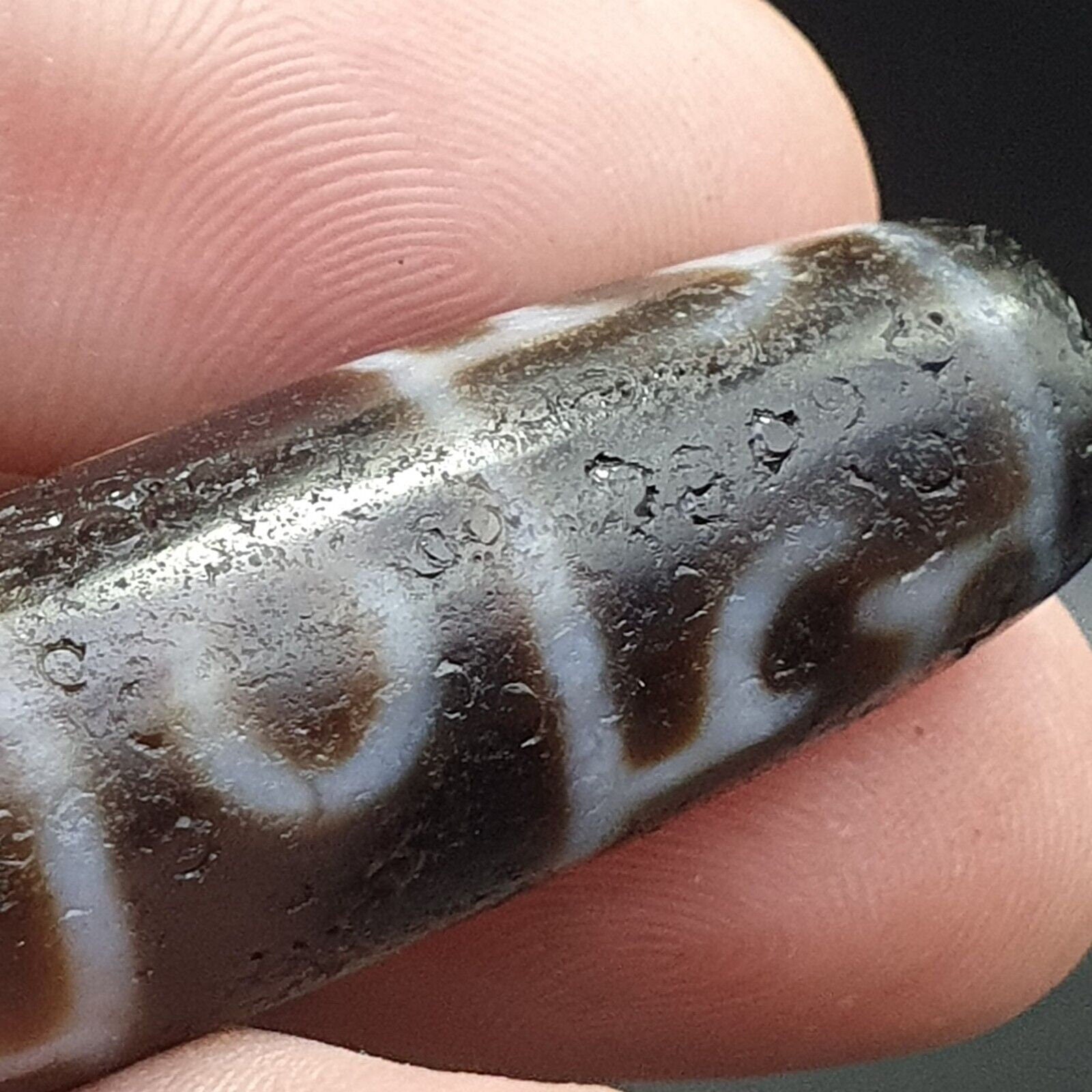 Antique tibetan eyes agate stone dzi bead amulet bd-25-1