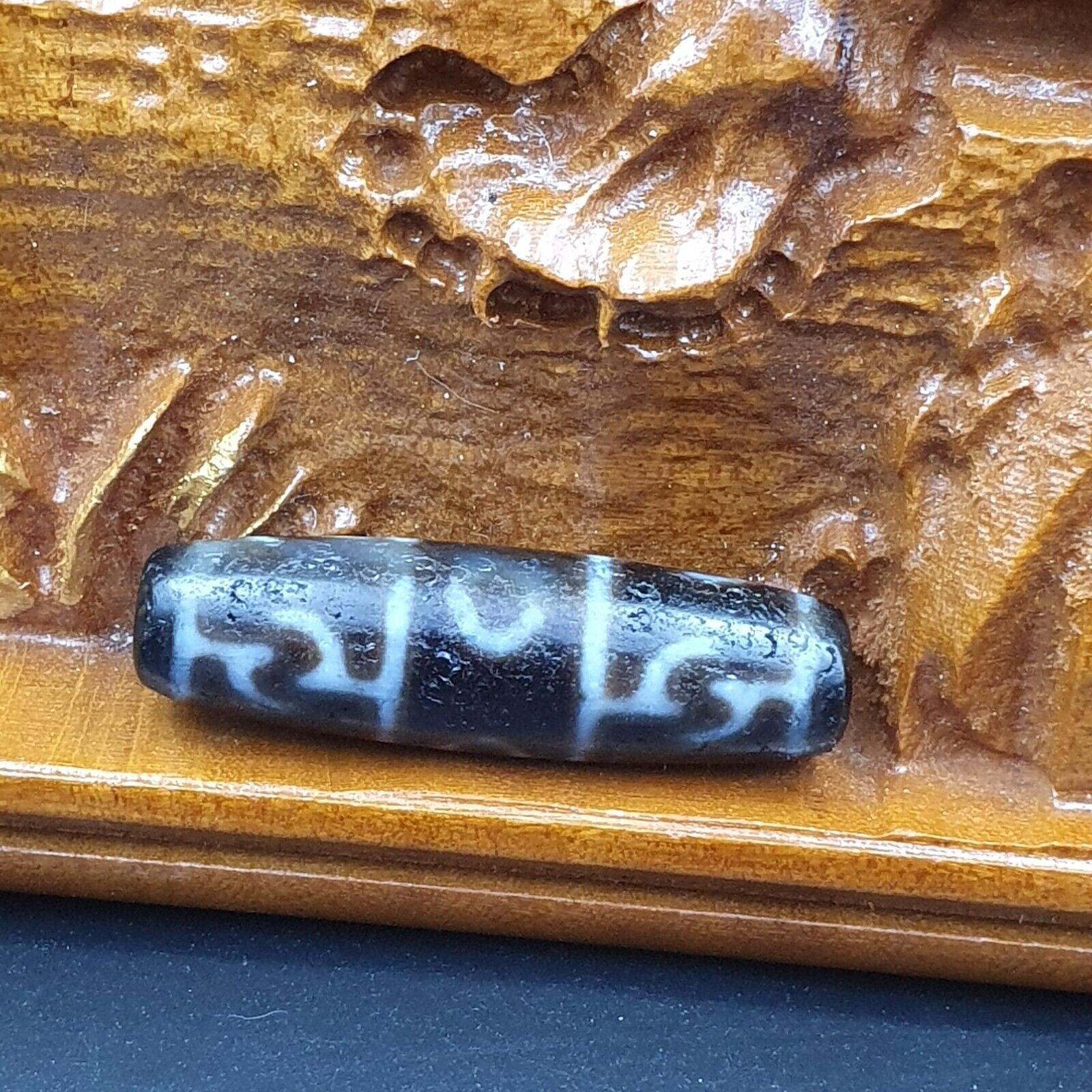 Antique tibetan eyes agate stone dzi bead amulet bd-25-1