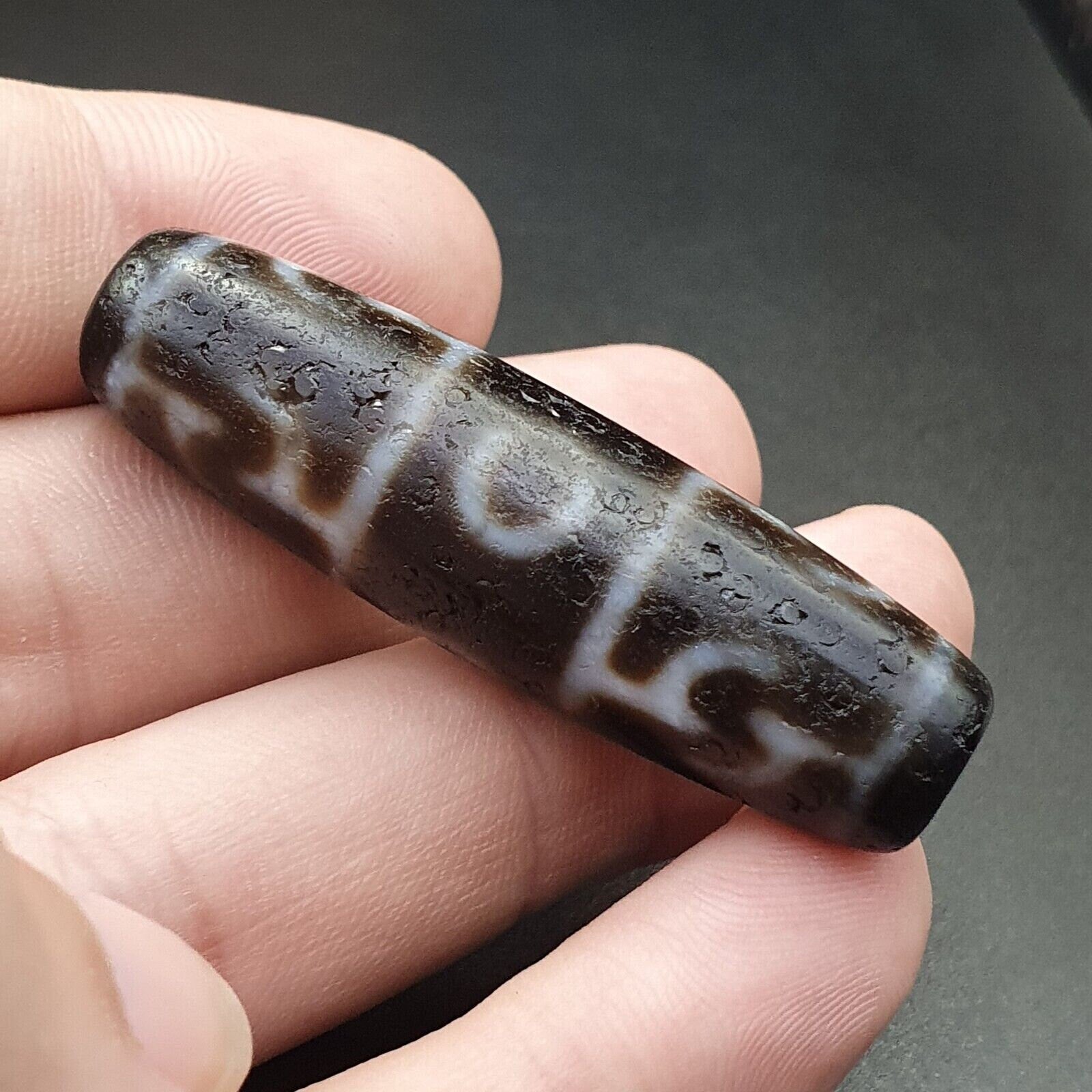 Antique tibetan eyes agate stone dzi bead amulet bd-25-1