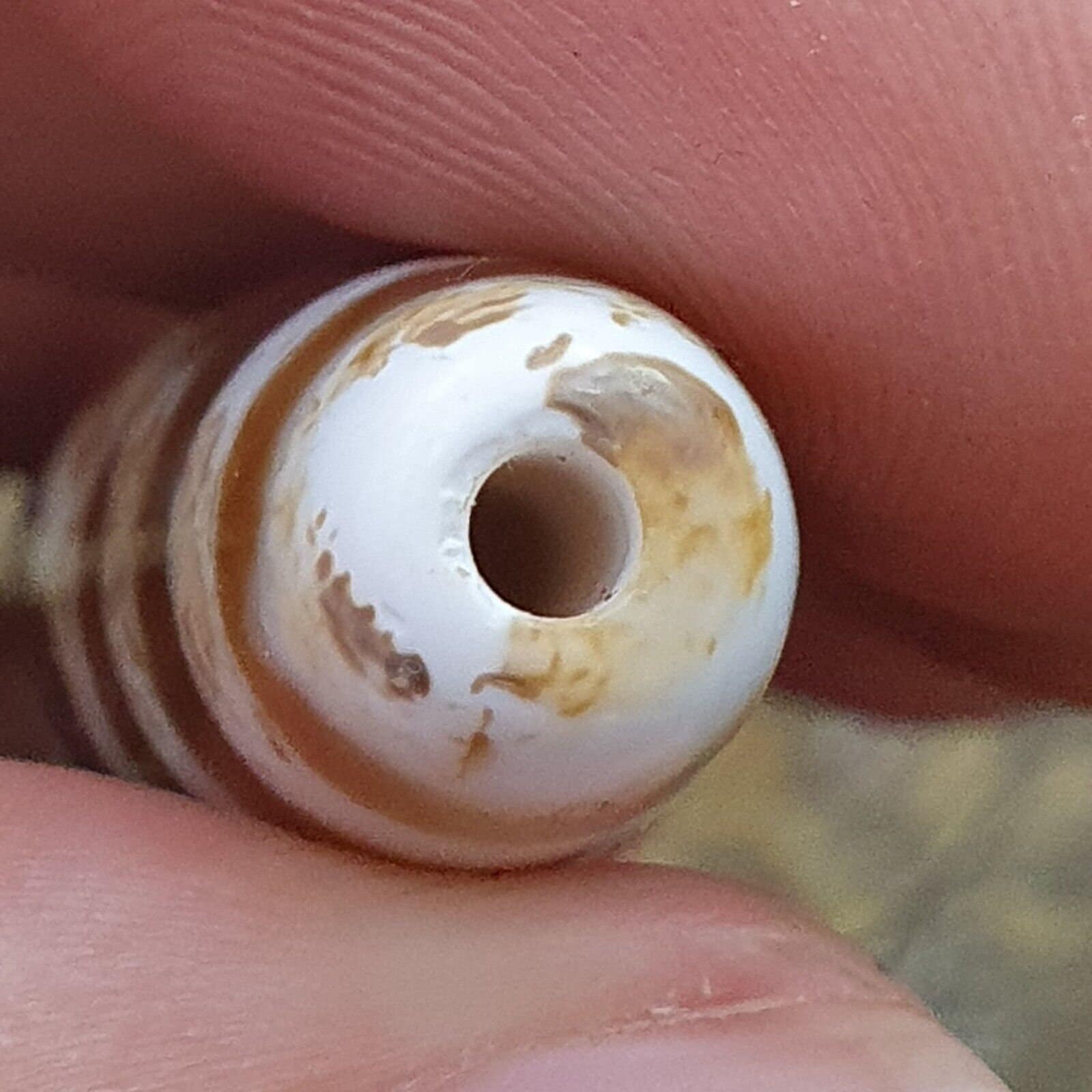 Tibetan 3 eyes in eyes agate stone dzi bead amulet ag-2