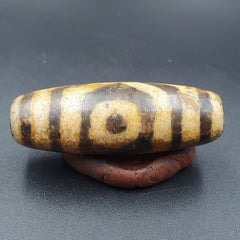 Antique himalayan indo tibetan old agate pure 3 eyes powerful dzi amulet bead