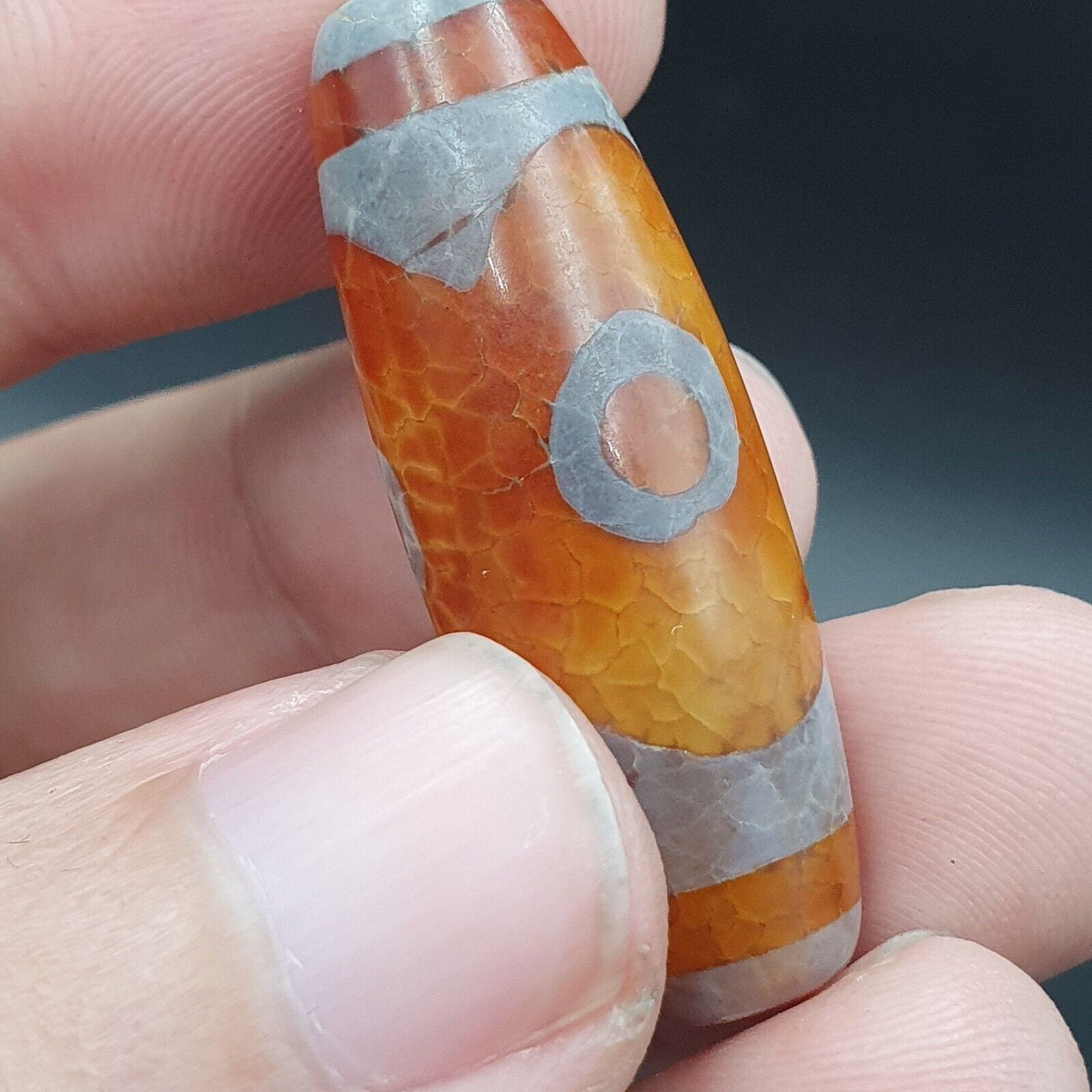 Vintage Indo Tibetan 2 Eye Dzi Agate Bead