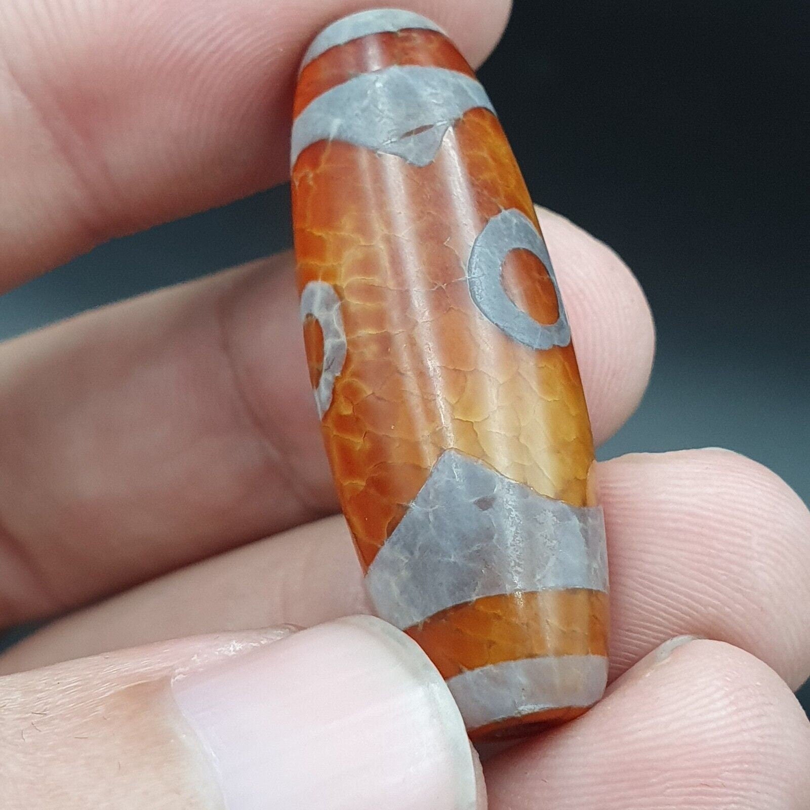 Vintage Indo Tibetan 2 Eye Dzi Agate Bead