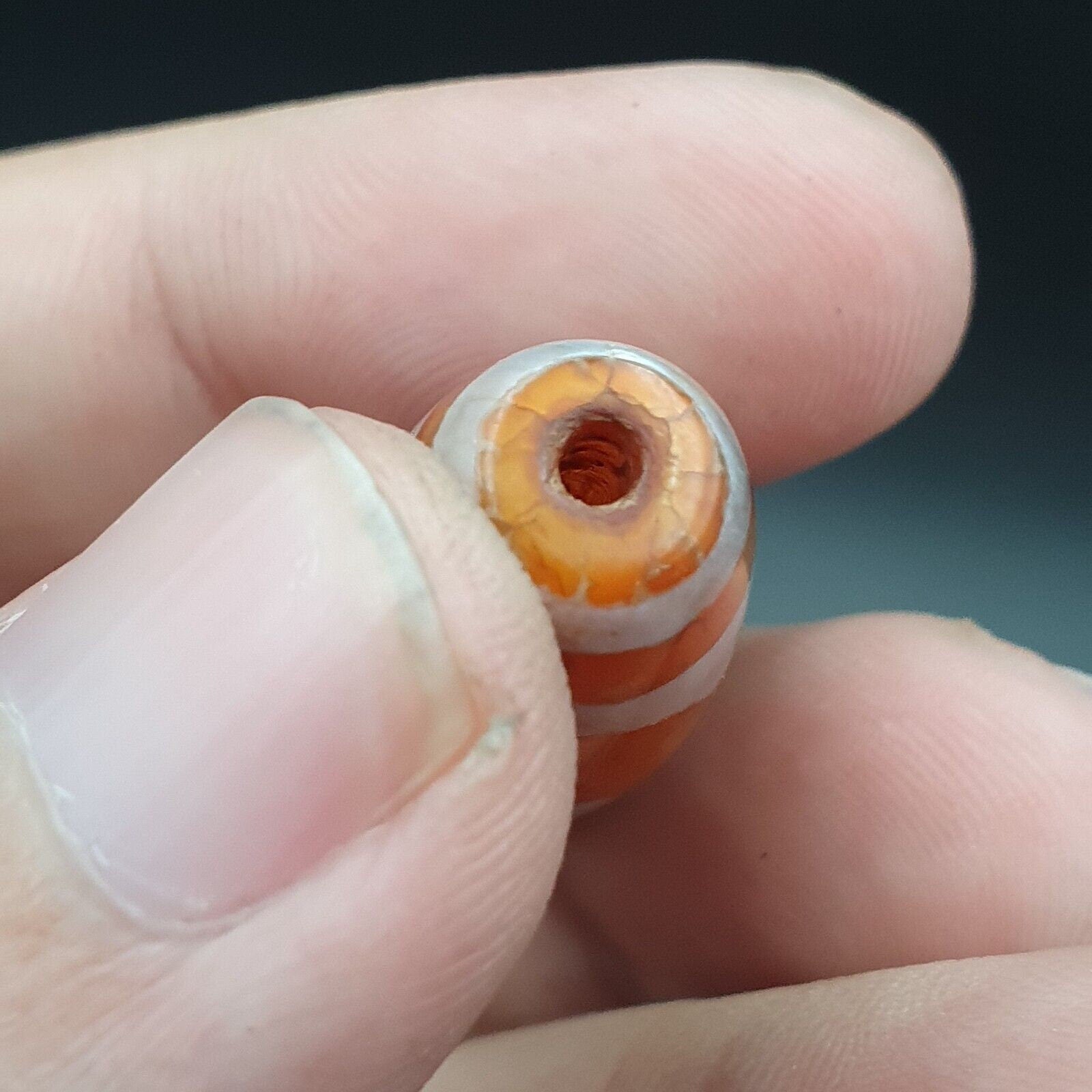 Vintage Indo Tibetan 2 Eye Dzi Agate Bead