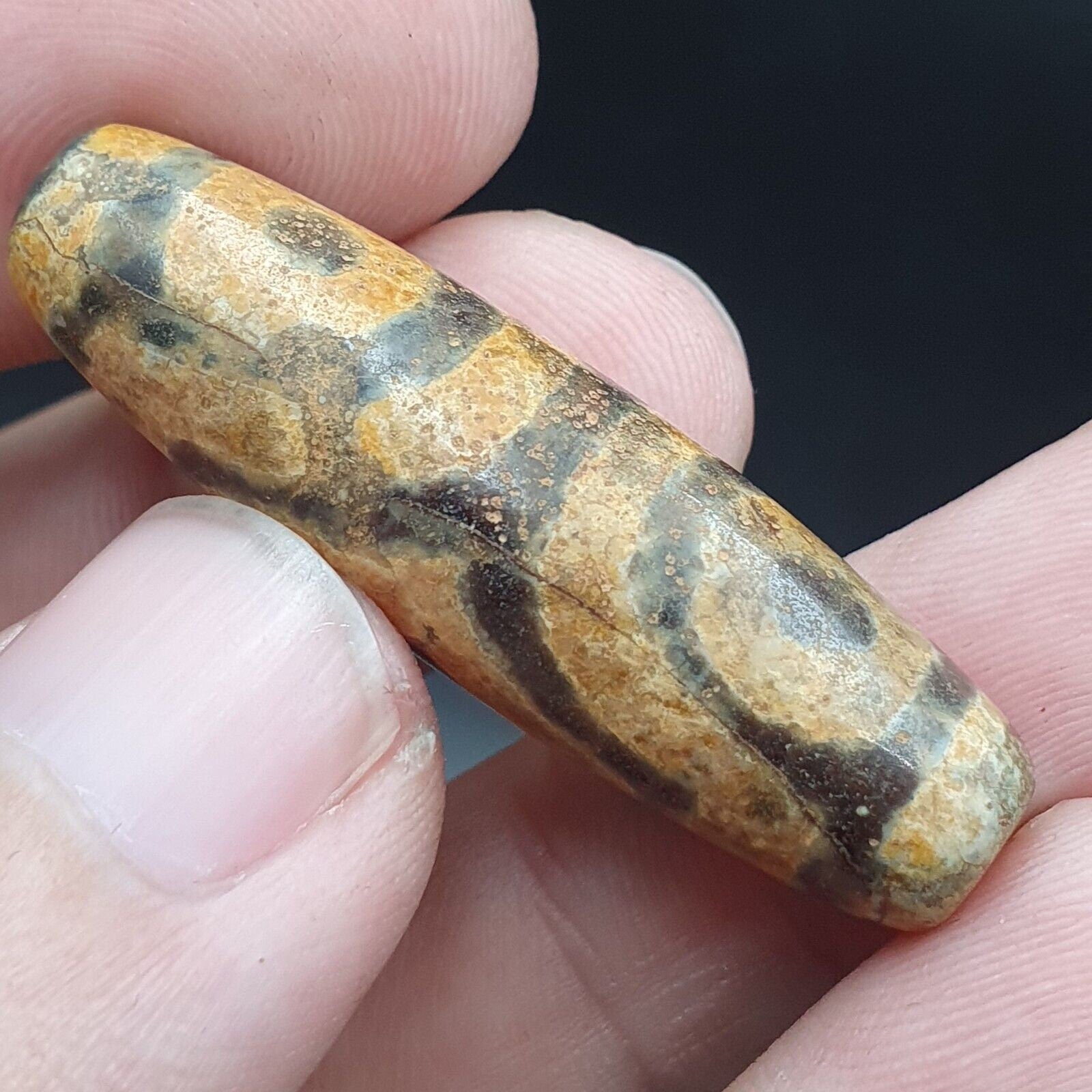 3 eyes antique agate bead tibet himalayan dzi pendant