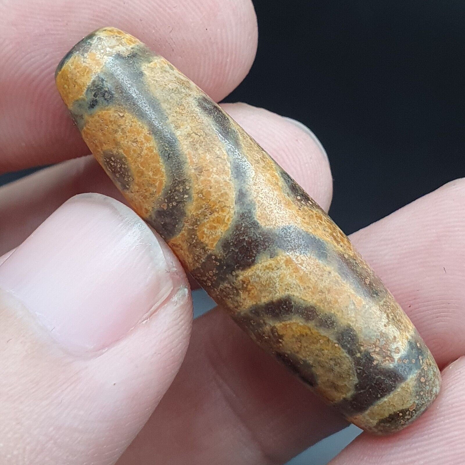 3 eyes antique agate bead tibet himalayan dzi pendant