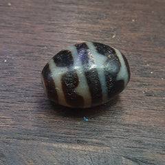 4 Stripes Tibetan Old Agate Dzi Bead Amulet Pendant