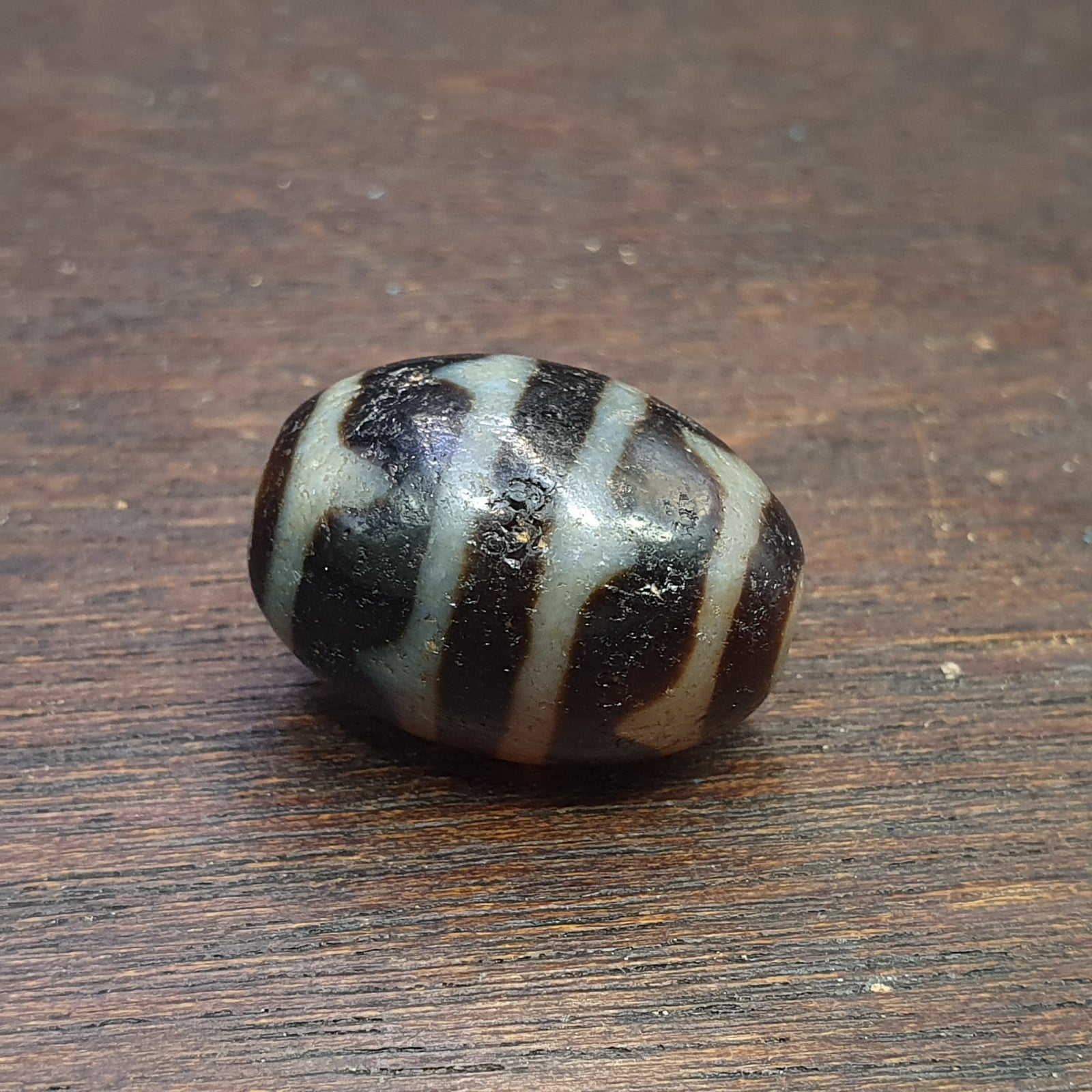 4 Stripes Tibetan Old Agate Dzi Bead Amulet Pendant