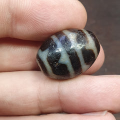4 Stripes Tibetan Old Agate Dzi Bead Amulet Pendant