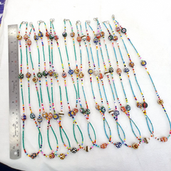 Lot 2 pcs African Glass Beads Tiny Turquoise Seed Glass beads Necklaces SD-3