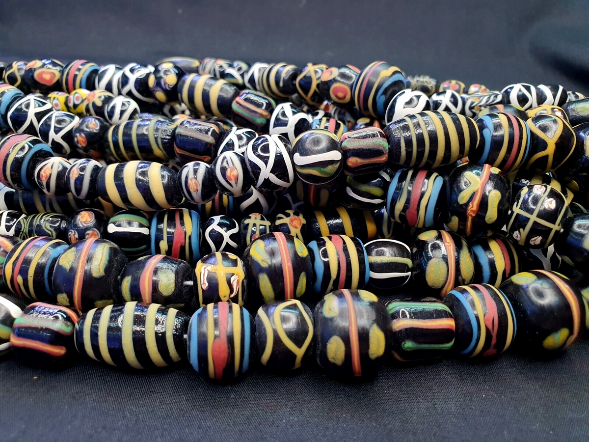 Fancy Venetian Trade Beads | African  | LONG STRAND