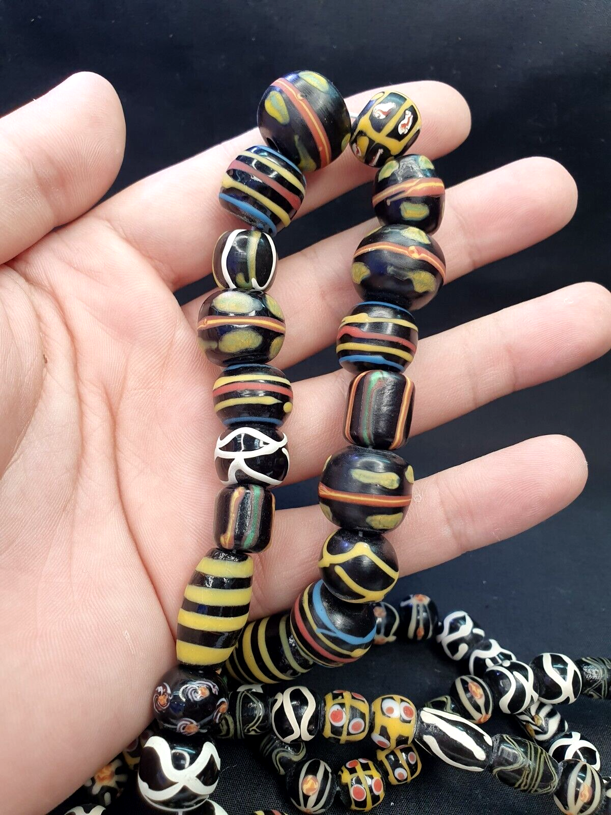 Fancy Venetian Trade Beads | African  | LONG STRAND