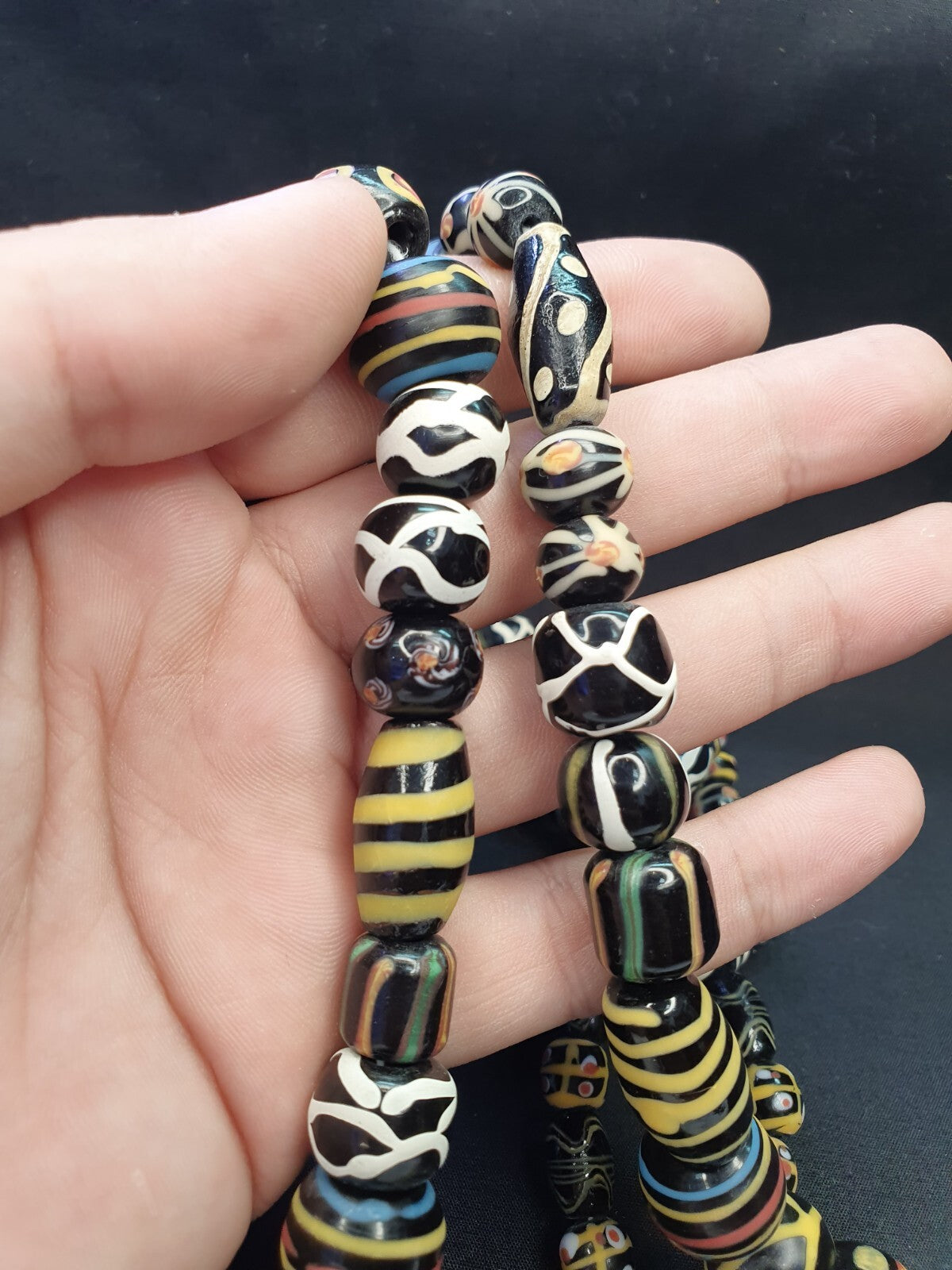 Fancy Venetian Trade Beads | African  | LONG STRAND