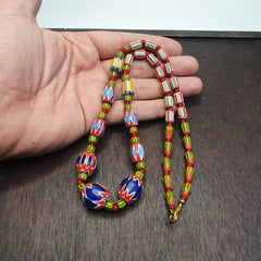 Beautiful Vintage Chevron Venetian Style 6 layers Chevron Beads Necklace BNC-2